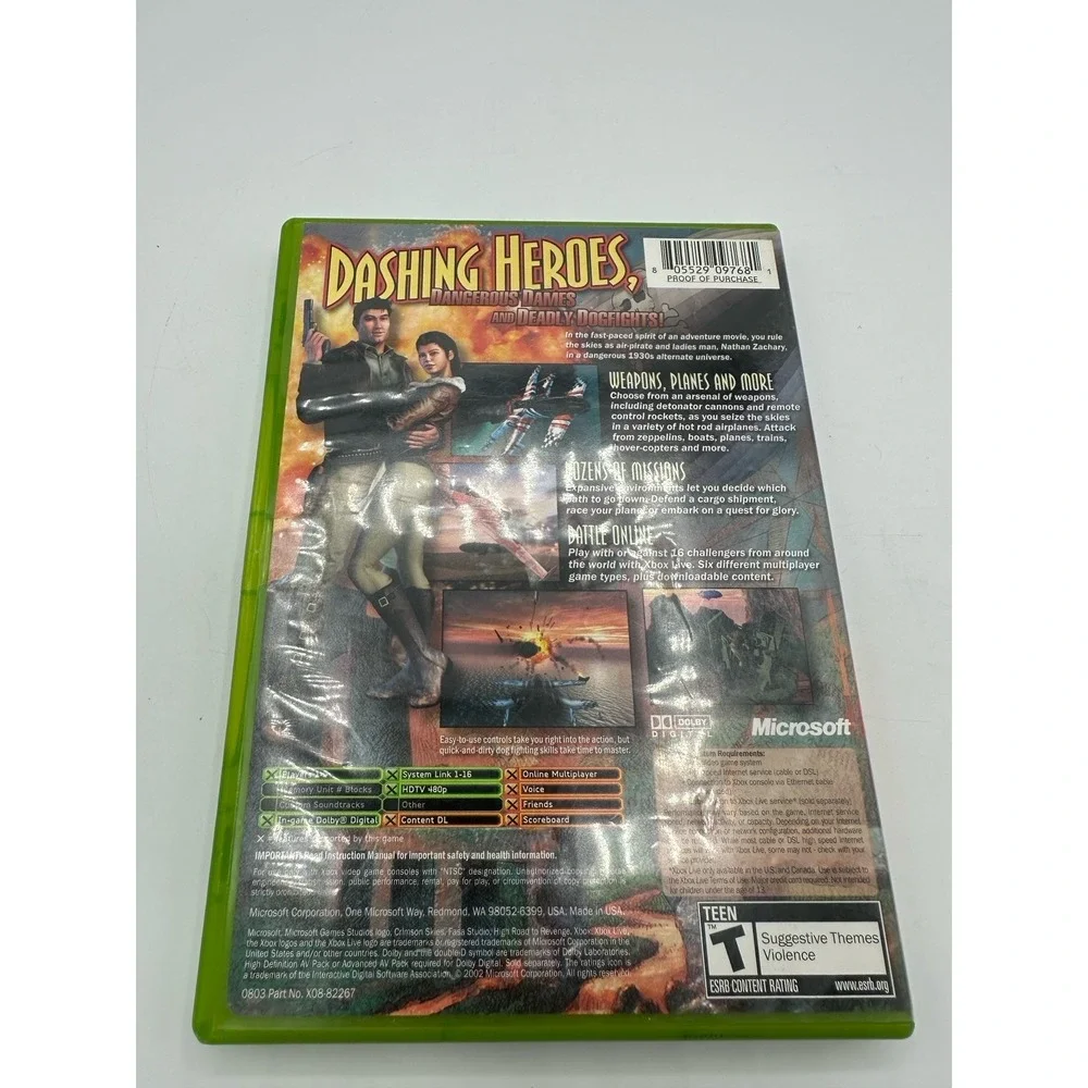 Crimson Skies High Road to Revenge Original Xbox CIB Complete Tested Working